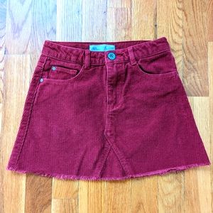 Pre-owned Zara Kids Burgundy Corduroy Skirt size 7